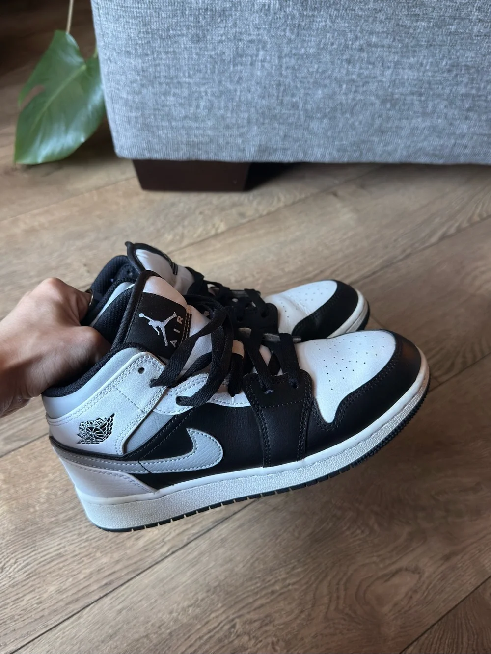 Jordan Black & White Mid-Top Sneakers